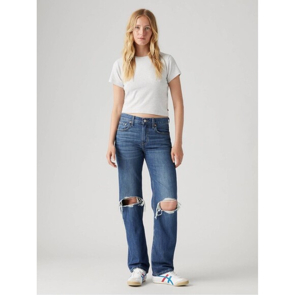 Levi's Denim - Levi's Low Pro Straight Distressed Ripped Jeans Sz 26